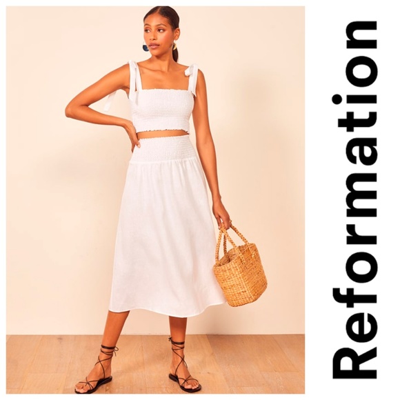Reformation Dresses & Skirts - New REFORMATION Willow Smocked Tank & Skirt